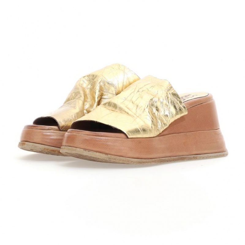 Gold A.S.98 Rae Women\'s Mules | CA-NEKYC-2013