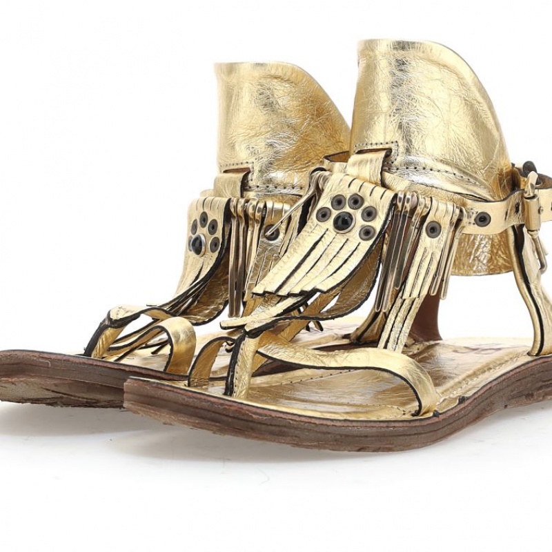 Gold A.S.98 Reina Women's Sandals | CA-IMLKC-9038