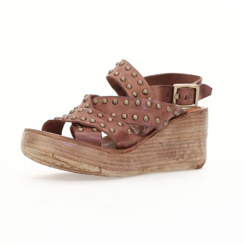 Khaki A.S.98 Normand Women's Sandals | CA-QJWNV-5019