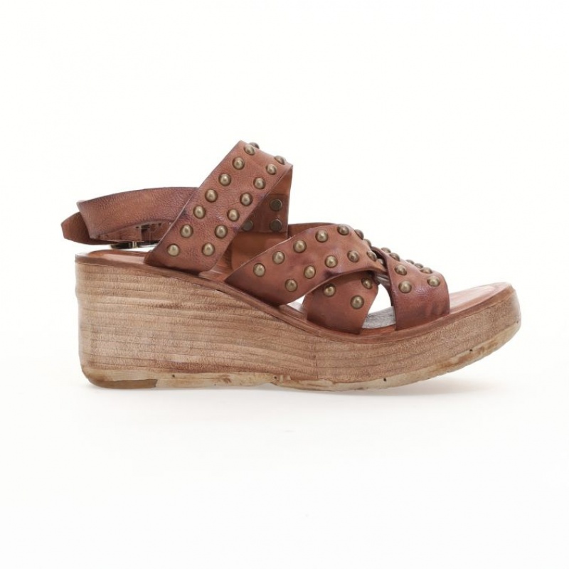 Khaki A.S.98 Normand Women's Sandals | CA-QJWNV-5019