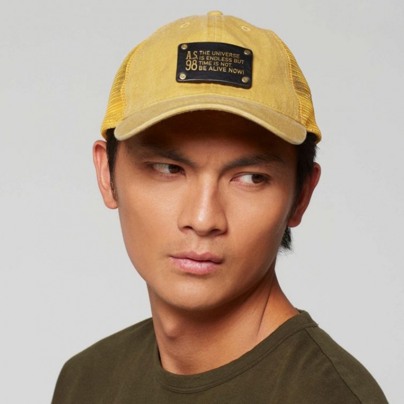 Yellow A.S.98 Alizee Men's hats | CA-CHRGT-4051